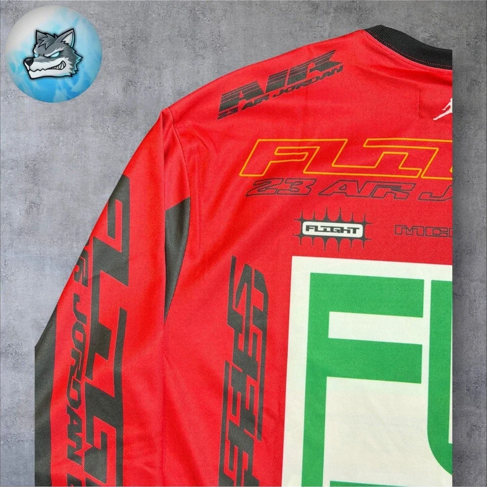 Nike Air Jordan Racing‎ Motocross Dri-Fit Long Sleeve Shirt Mens Med FV7239-687